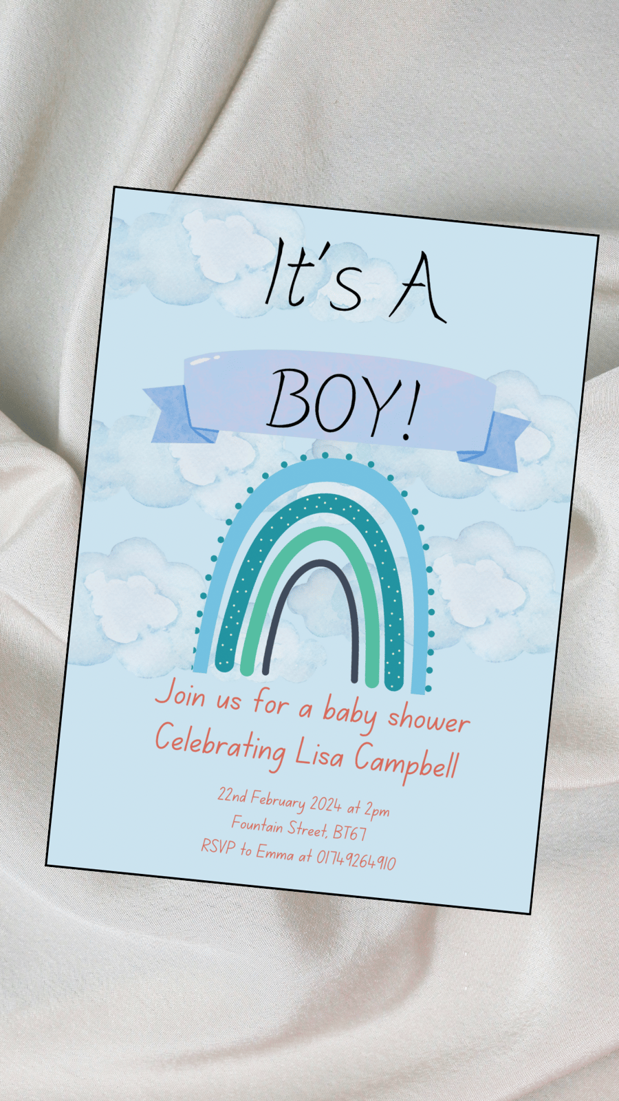 10 Personalised Baby Shower Invites 