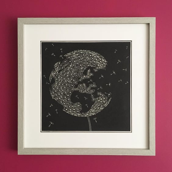 "Delicate World" Lino Print 