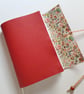 Red Leather Journal, Hand Bound with Ceramic Button , Art Journal, A5 size - Image 2