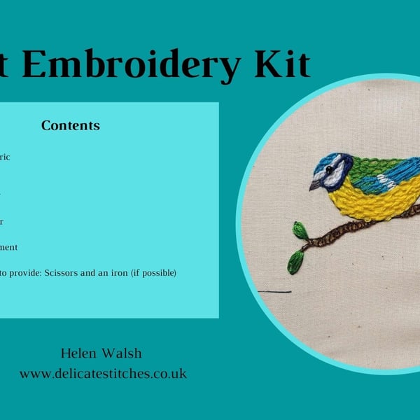 Bluetit Hand Embroidery Kit