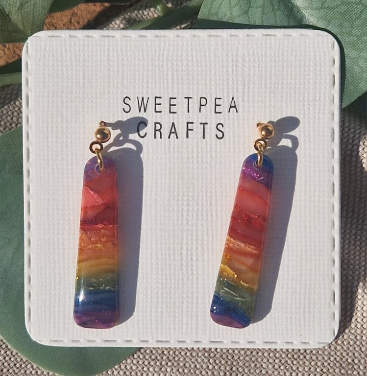 Polymer Clay Earrings: Spectrum