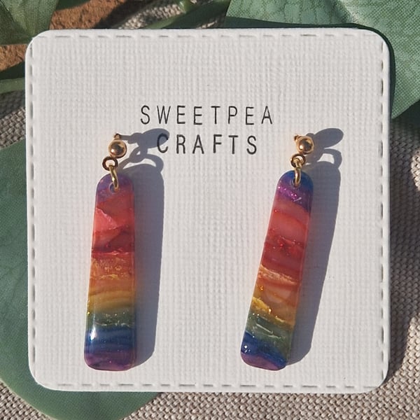 Polymer Clay Earrings: Spectrum