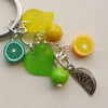 Keyring Yellow and Green Mixed Bead Lemon and Lime Themed    KCJ1635