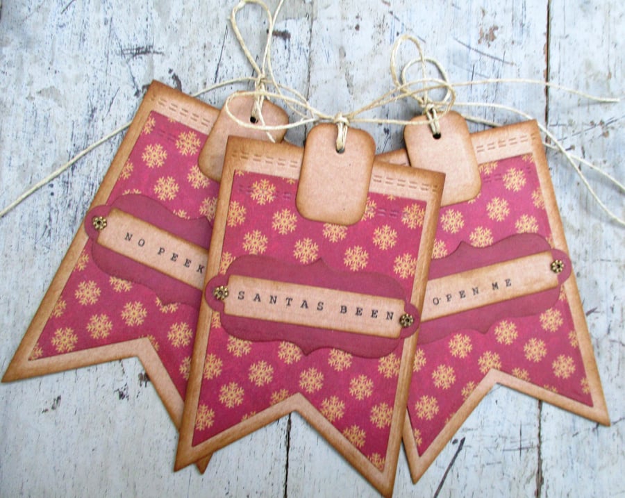 Christmas snowflake gift tags,luggage tags set of 3