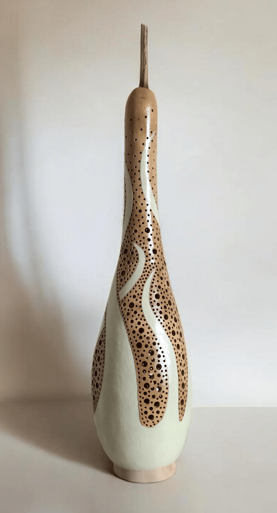 Cream Swirl Gourd Lamp 2