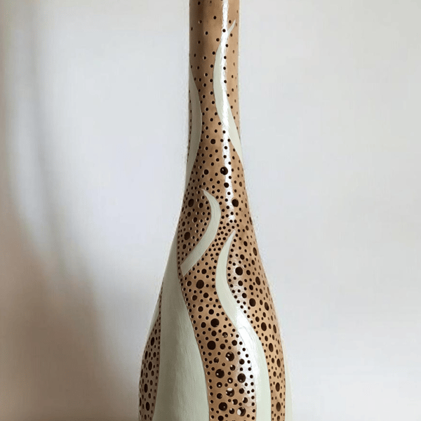 Cream Swirl Gourd Lamp 2