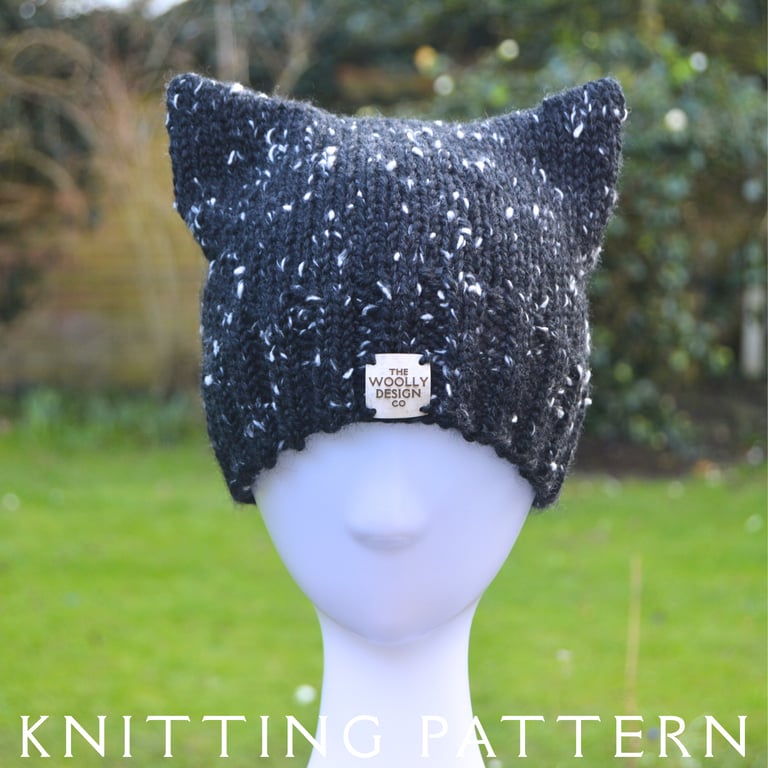 Hat Knitting Pattern The Purrfect Hat Cat Ear Hat Printed Copy