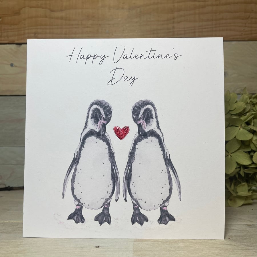 Penguins Valentines Card, girlfriend, wife, husband cute valentines card
