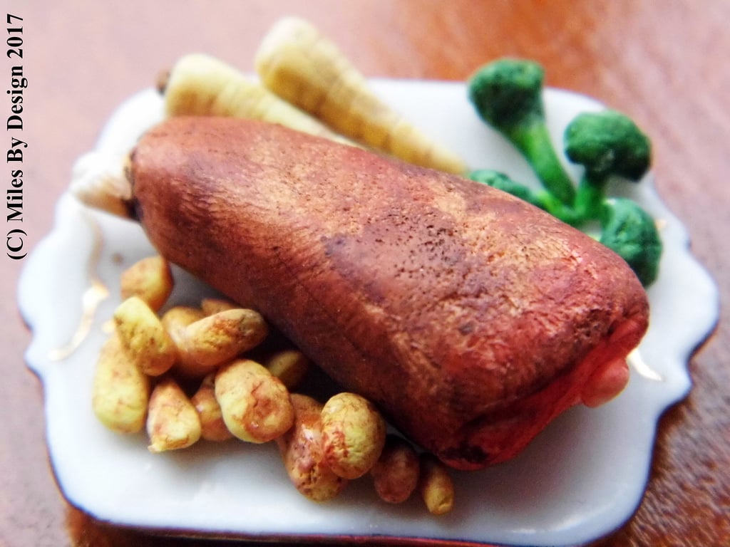 1:12 Scale Leg of Lamb Roast Dinner