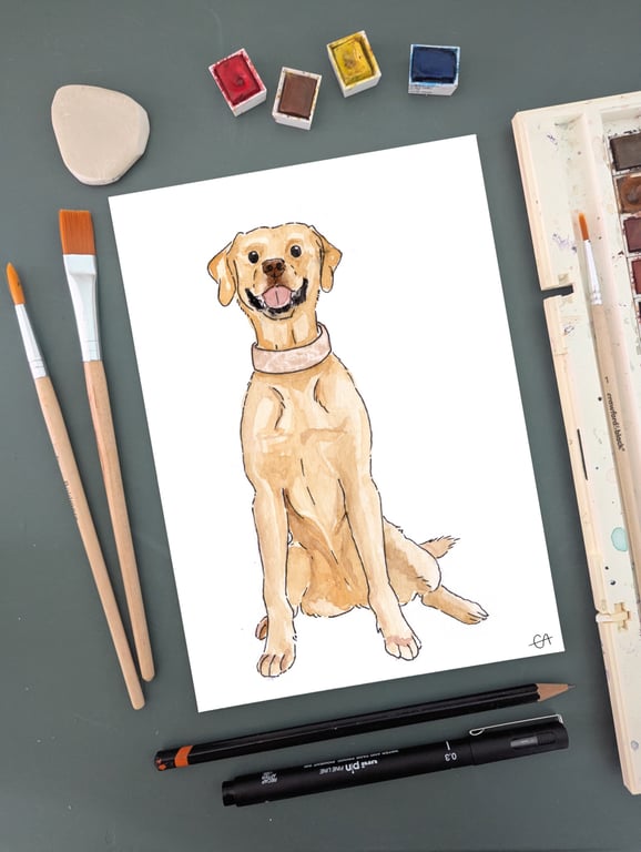 A5 Custom Watercolour Pet Portrait 