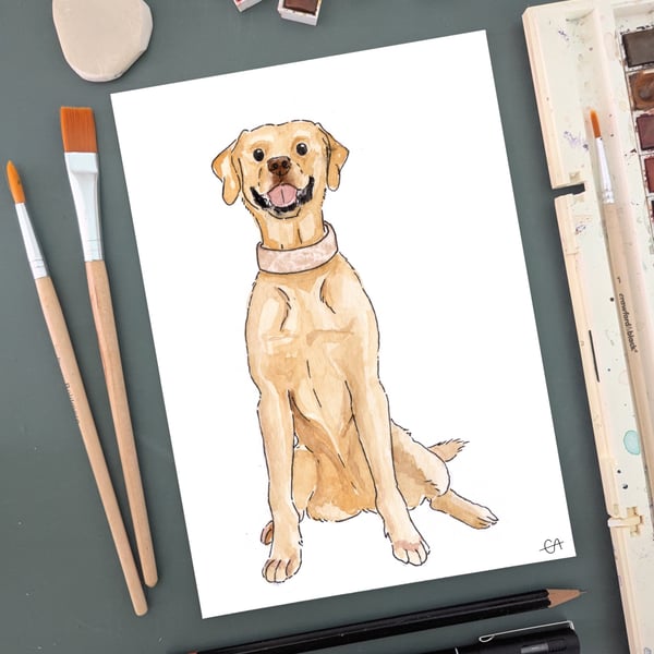 A5 Custom Watercolour Pet Portrait 