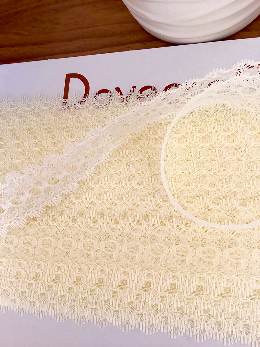 Cream Eyelet knitting knit in lace 35mm, 7 colours x 2 metres