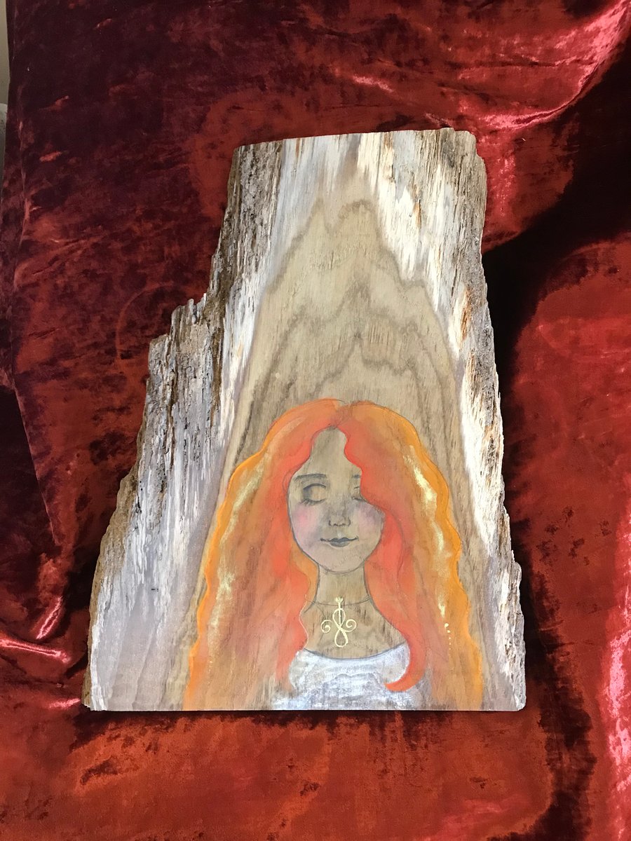 SALE! Painted wood piece, 17" by 13"