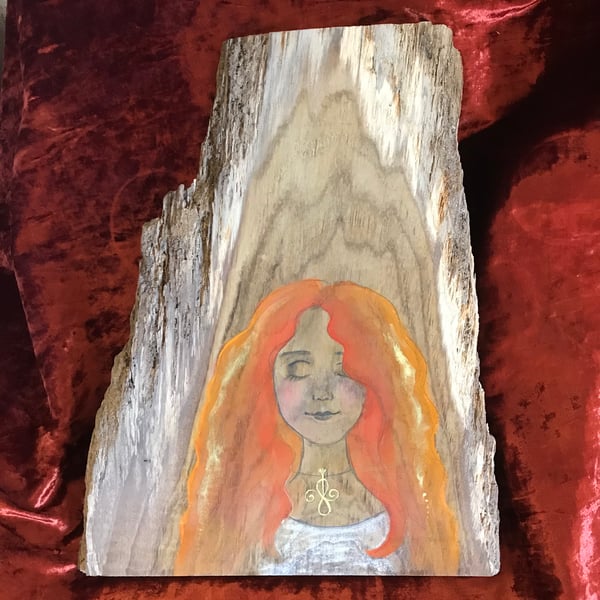 SALE! Painted wood piece, 17" by 13"