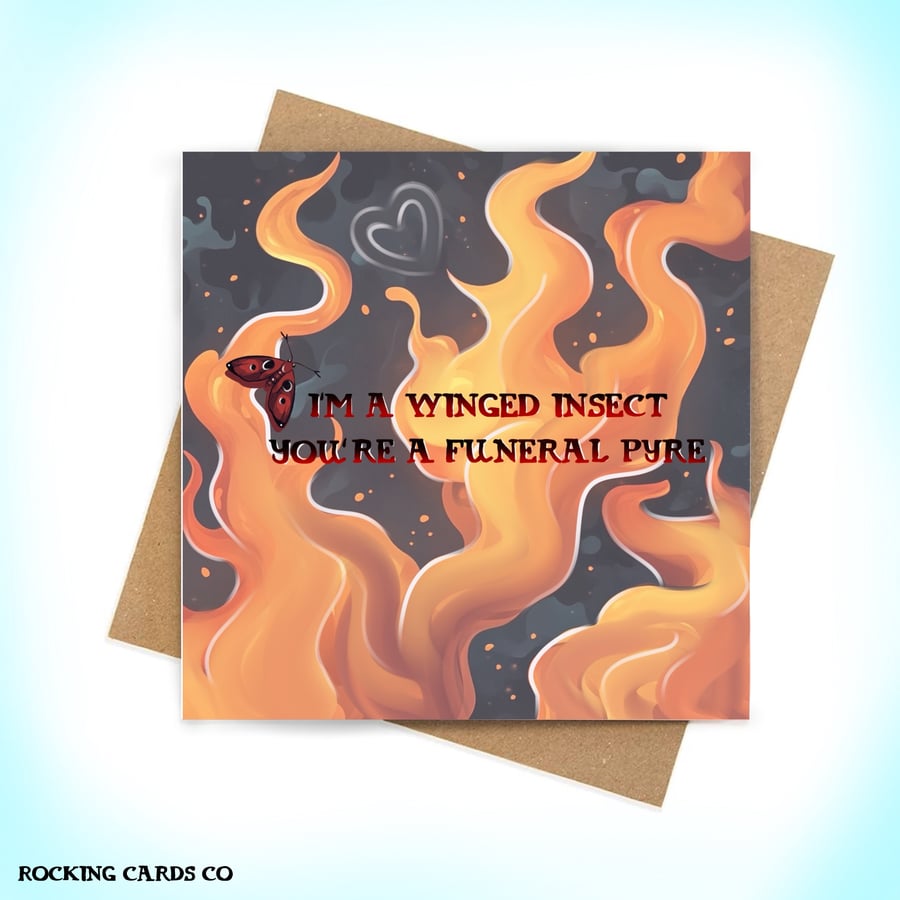 Winged insect vessel alternative valentines card 