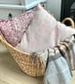 Hand Printed Organic Cotton Oblong Cushion - RUNA - Soft Pink - Image 4