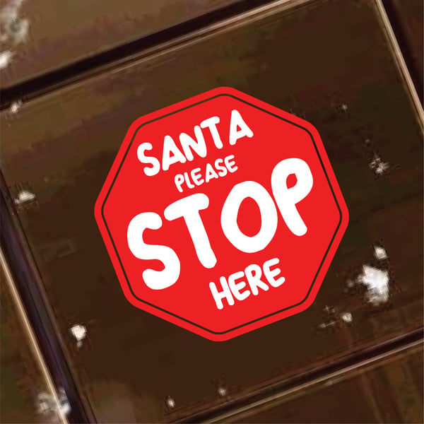 SANTA STOP HERE - Christmas Kids Home Window Door Vinyl Decal Sticker (Type 2)