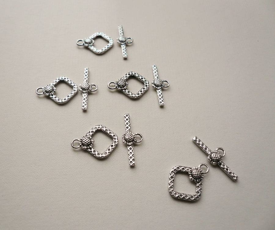 5 Sets Tibetan Silver Toggle Clasps