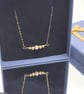 Dainty Solid Gold Bead Necklace: Freshwater Pink Pearl Accent - Image 6