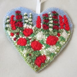 Red Rose Hanging Heart Decoration