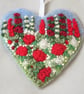 Red Rose Hanging Heart Decoration - Image 1