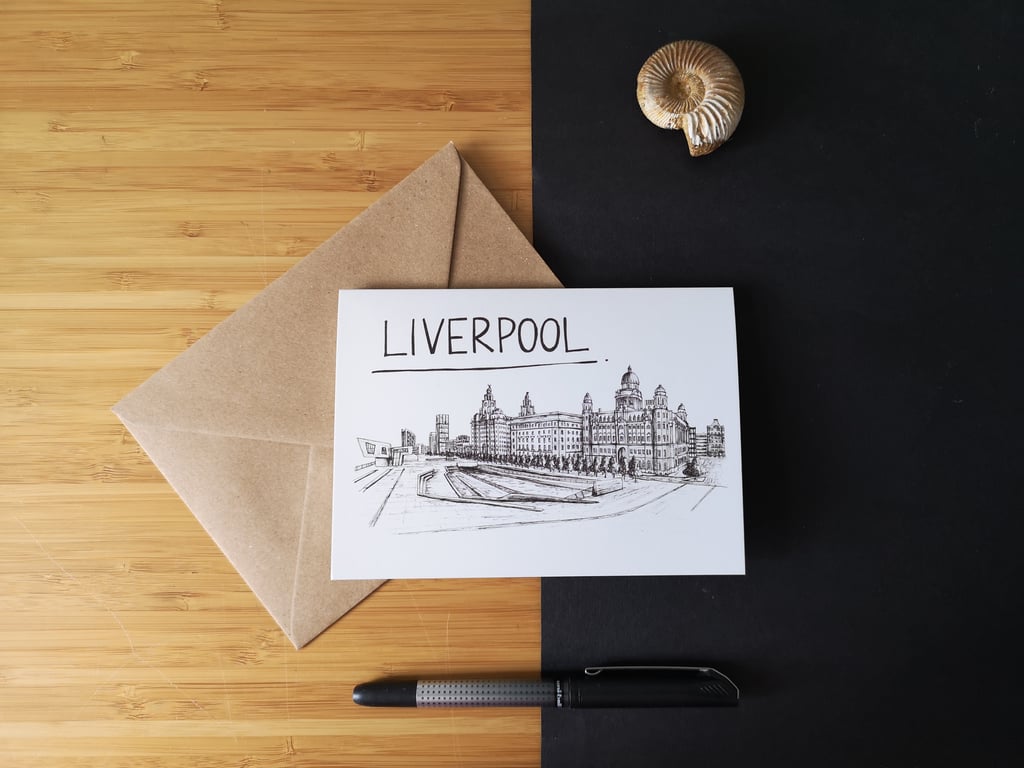Liverpool Skyline Greetings Card