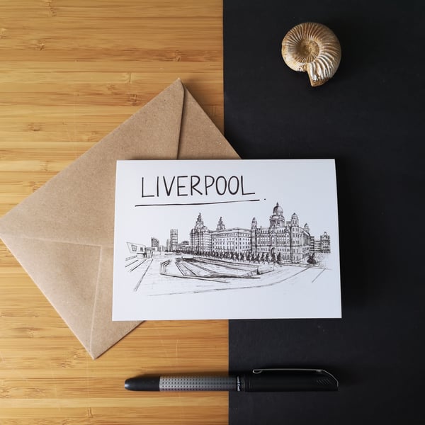 Liverpool Skyline Greetings Card