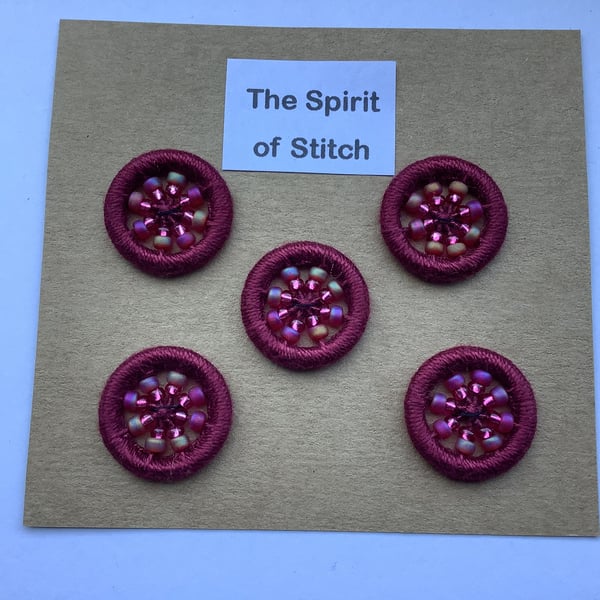 Pack of 5 handmade beaded Dorset buttons
