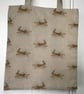 Tote Bag, Cotton linen look with all over Print Puffins, Bee, Highland Cow - Image 4