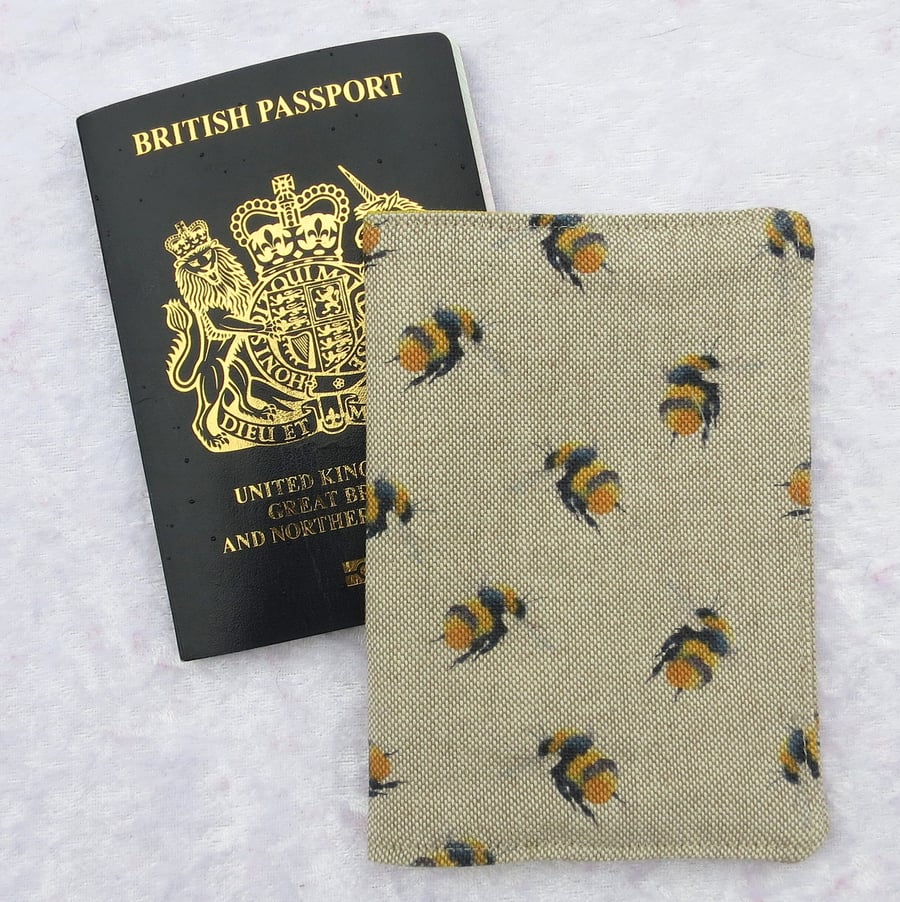 Passport sleeve, bees,  passport cover