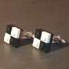 Lego Black and White Check Cuff Links Retro 1980s Style Cufflinks