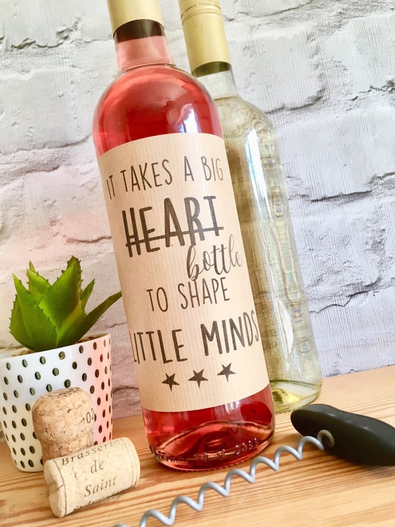 Wine label, teacher gift, funny gift, for her, for him, wine bottle, wine labels