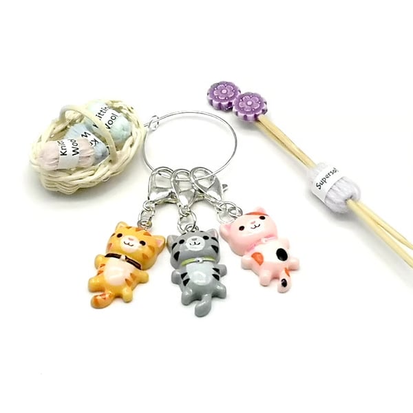Resin Cat Stitch Markers