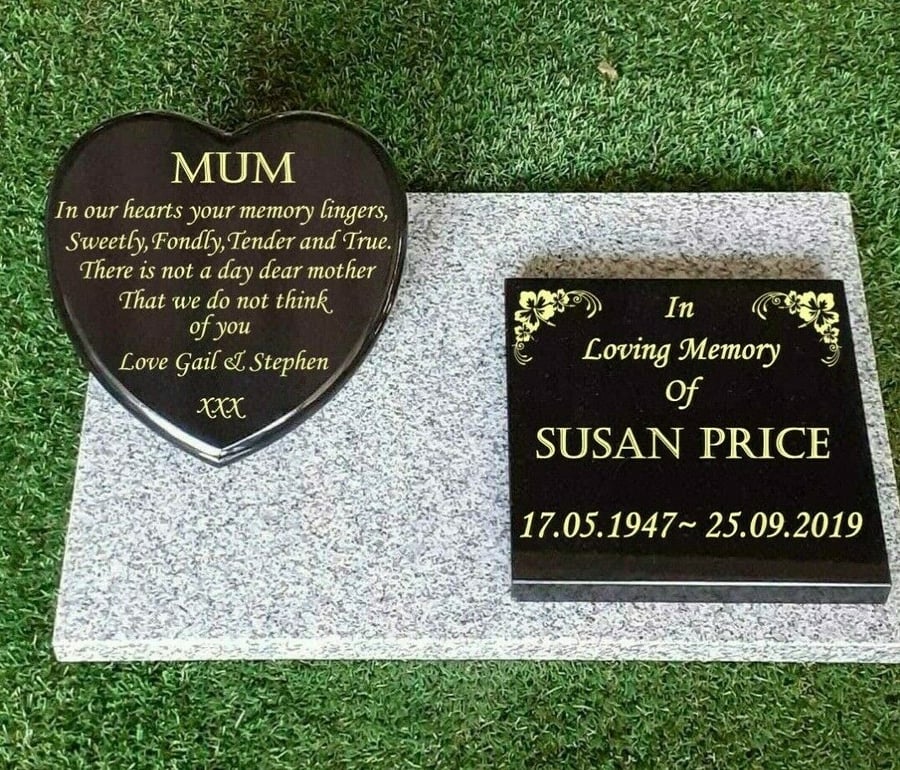 Personalised Memorial Stone Flat Gravestone Cemetery Headstone Grave Plaque