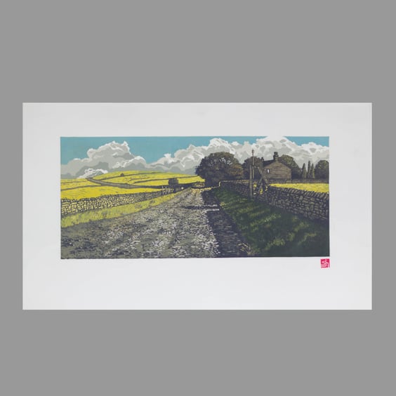 Harrop Edge Lane, Limited edition linoprint