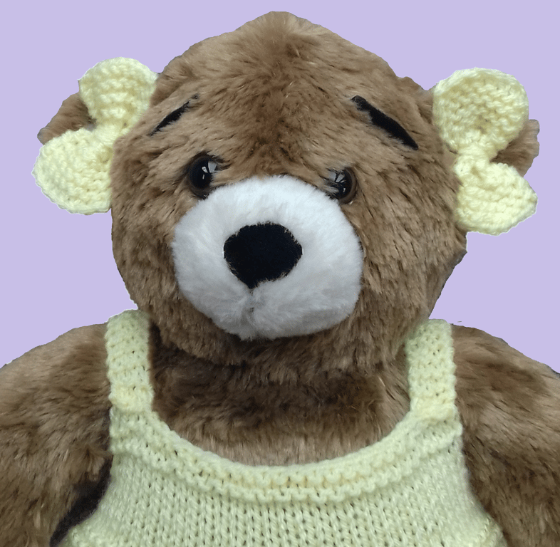 KNITTING PATTERN PDF Lemon Ear Bows for Teddy