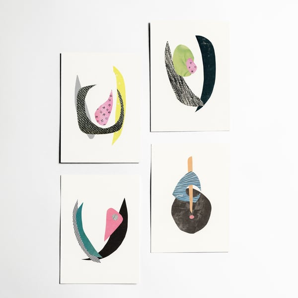 Contemporary Art Postcard Set - Abstract Florals