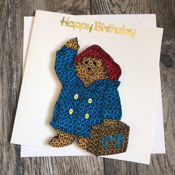 Stunning handmade quilled Paddington Card