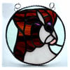  Boxer Dog Suncatcher Stained Glass Brown 011