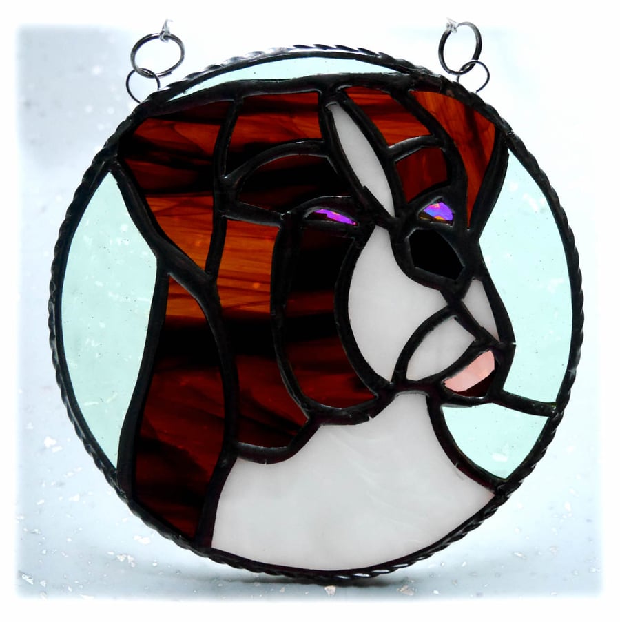  Boxer Dog Suncatcher Stained Glass Brown 011