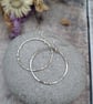 Sterling Silver Large Hammered Circle Earrings - JBJ1047 - Image 6