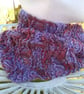 Lacy Twisted Mobius Cowl in Hand-dyed Pima Cotton Purple Plum - Image 3