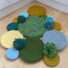 Blue, green & yellow rug