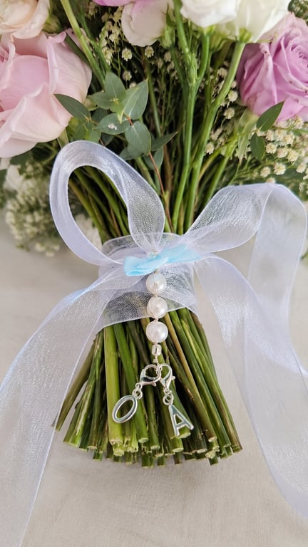 Something blue -Wedding bouquet charm- personalised