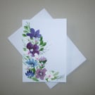 hand painted floral greetings card ( ref FA 655 G3 )