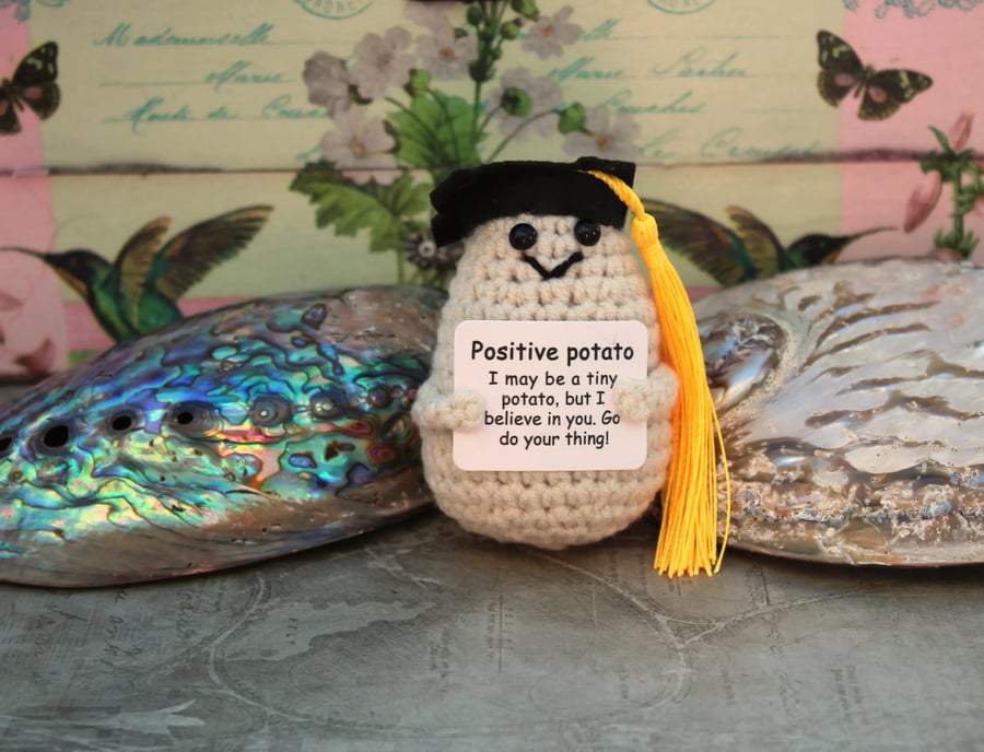 Positivity Potato:  Gift for Optimism - Handmade Crocheted Potato 