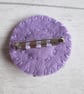 Hand Embroidered Felt Hat Brooch - Lilac Floral - Image 7