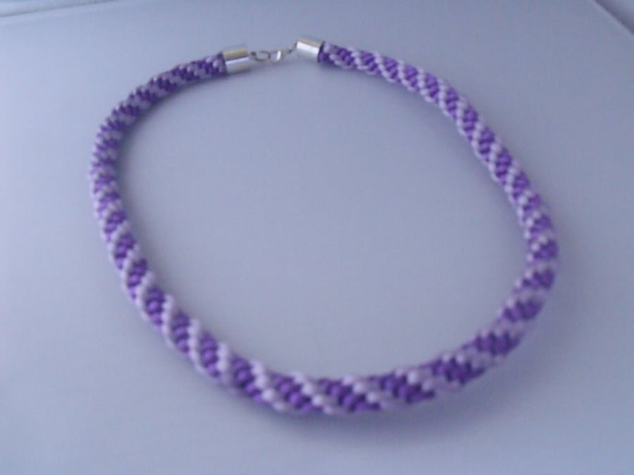 Purple and Mauve Braided Necklace