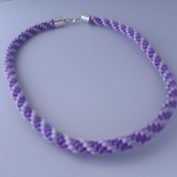Purple and Mauve Braided Necklace
