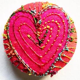 One Inch Badge Multicoloured Heart Badge 